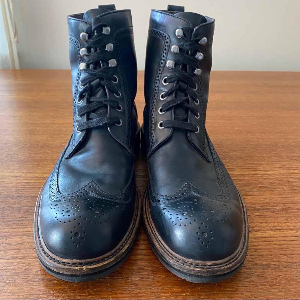 John Varvatos Black Wingtip Boots | Men’s Size 10.5